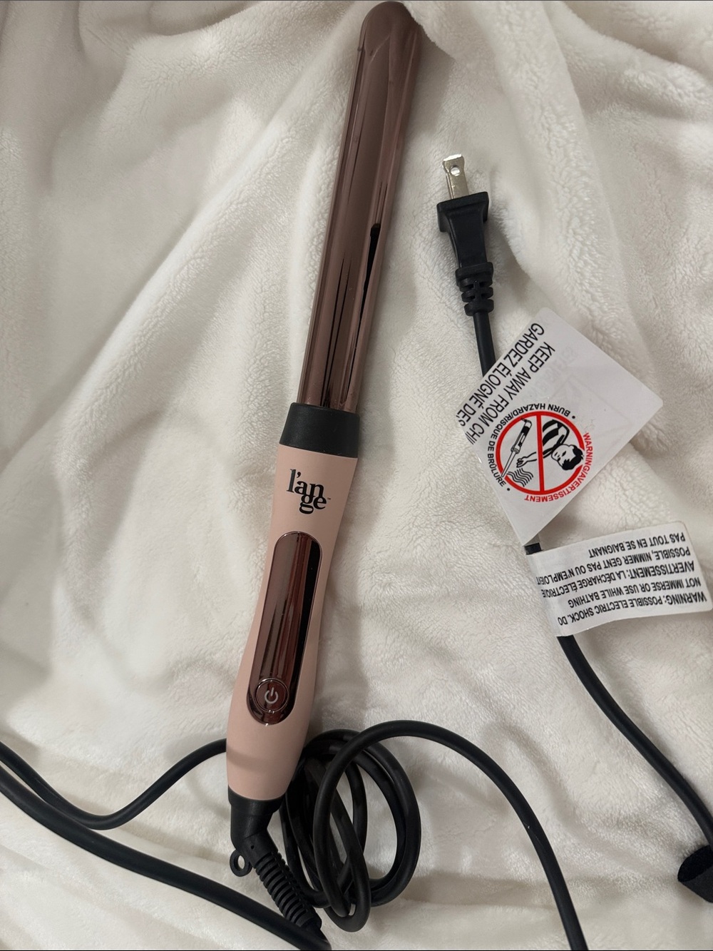 L'ange Le Curl model HT0266 titanium curling wand 25mm rose gold